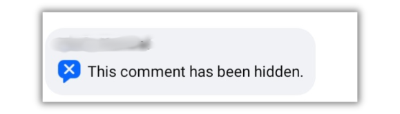 Hiding comments on Facebook 