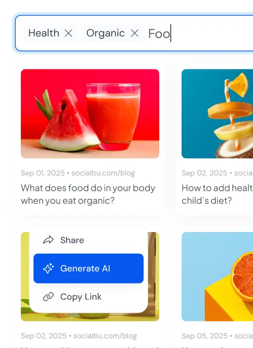 Curate high-quality social content with AI assistance