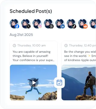 Schedule content across platforms in minutes