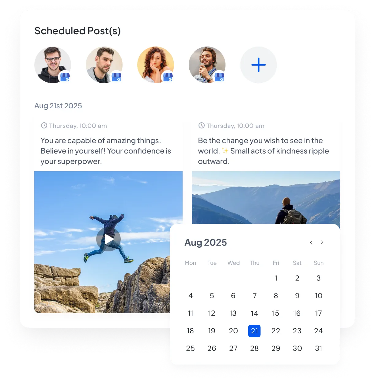 Google Business Profile posts scheduled in SocialBu
