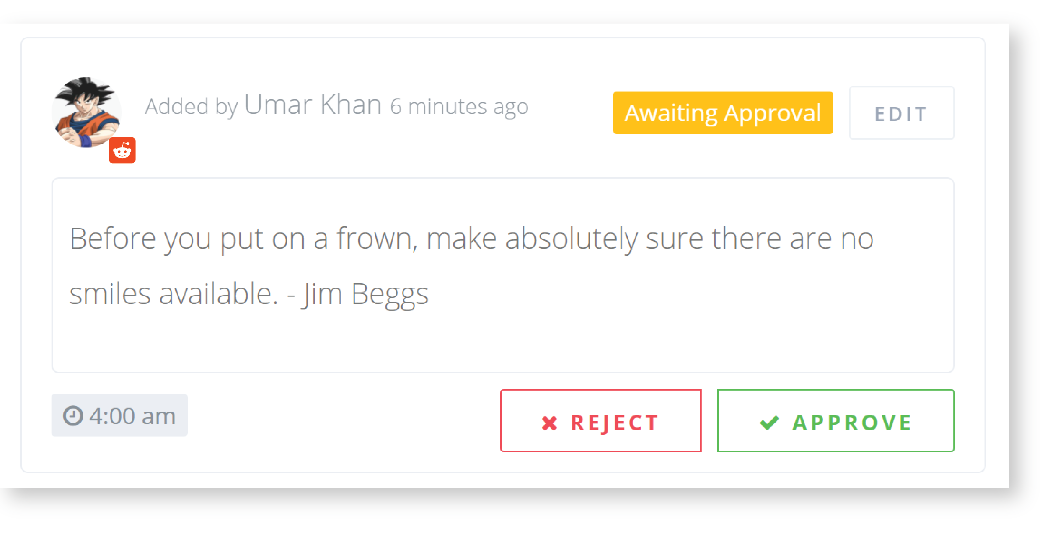 reddit schedule and approve posts