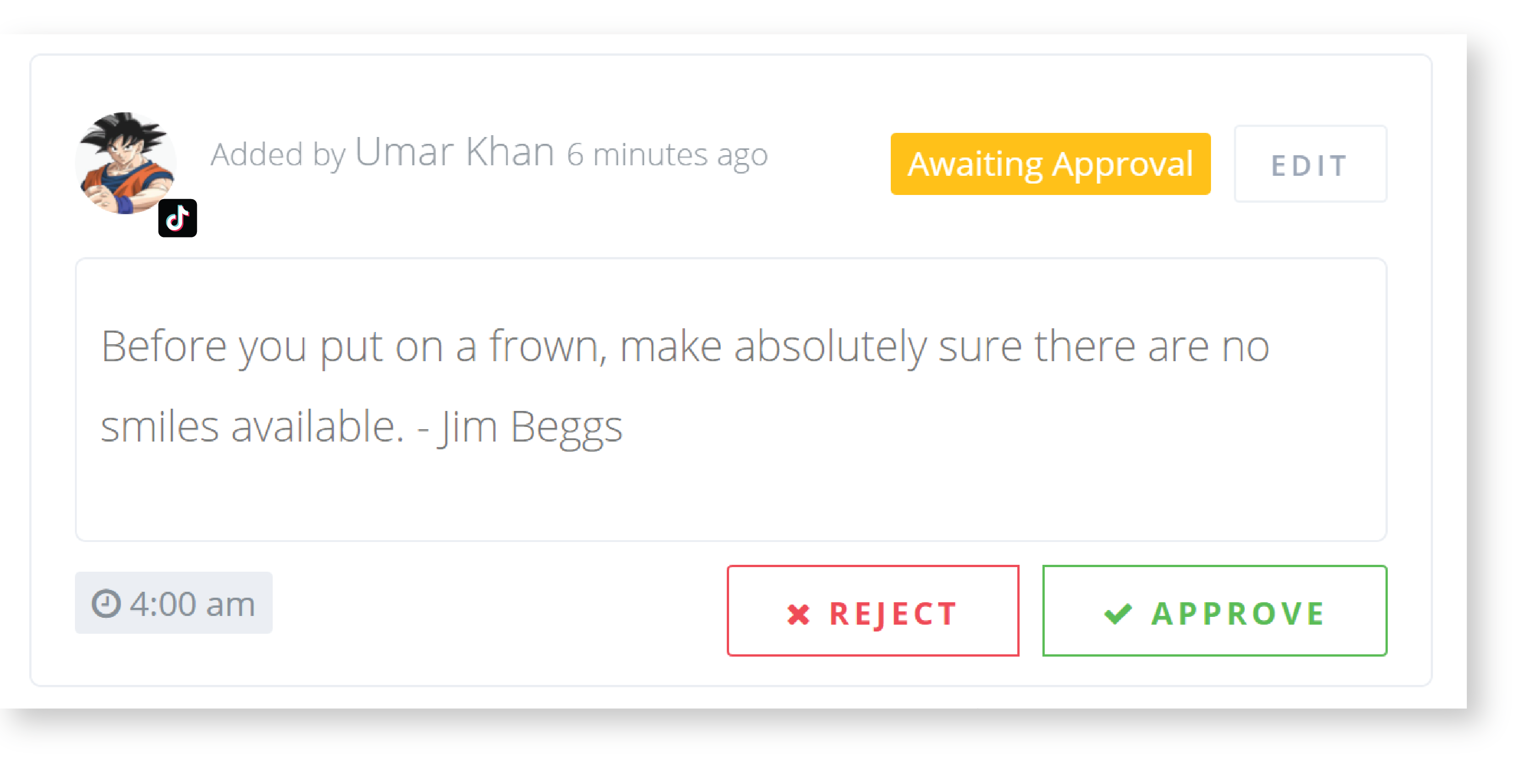 tiktok schedule and approve posts
