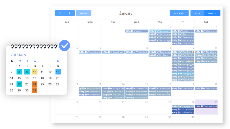 social media planning calendar for Twitter