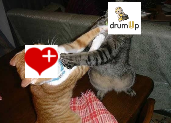 DrumUp vs. Friends+Me